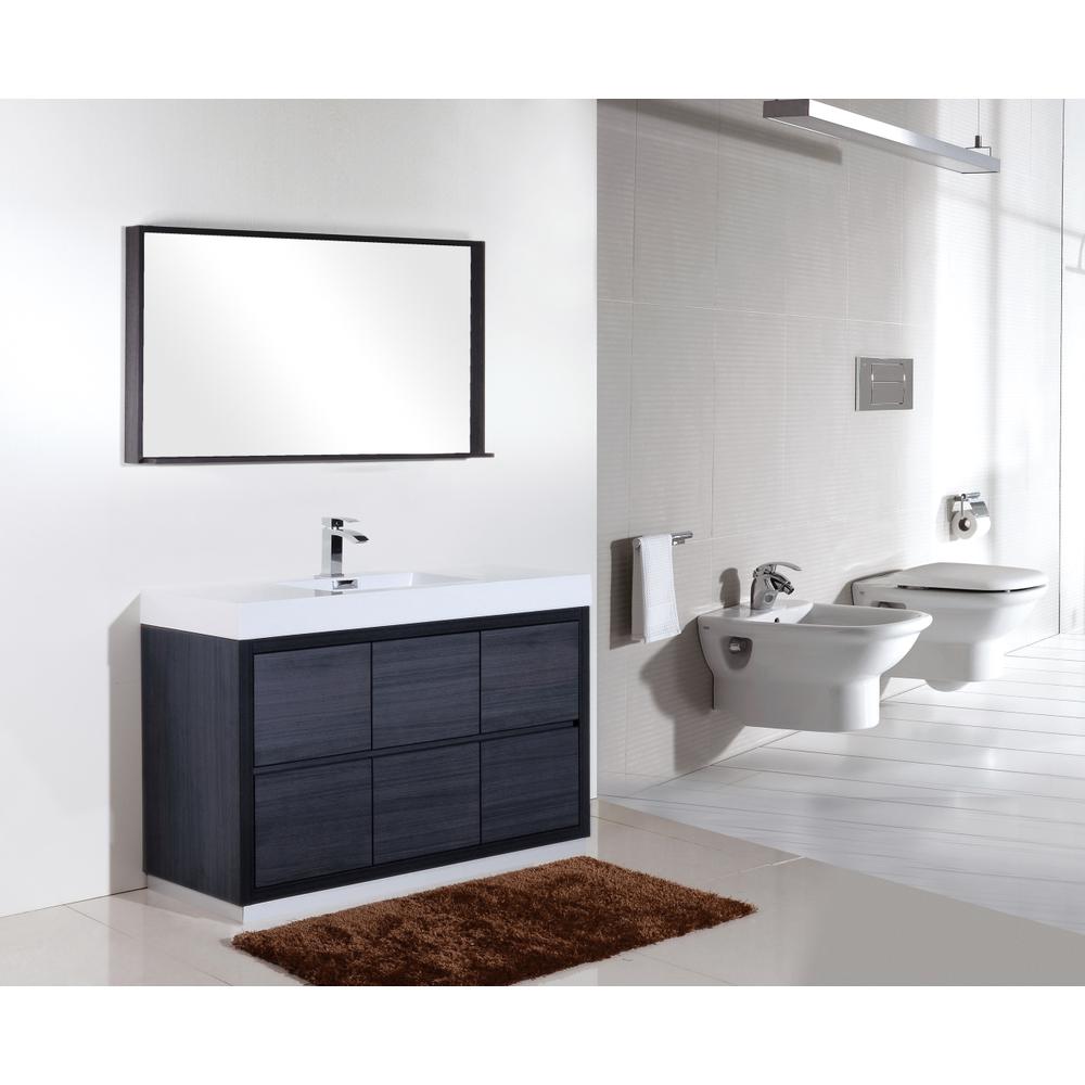 Bliss 60" Single Sink Gray Oak Free Standing Modern Bathroom Vanity. Picture 2