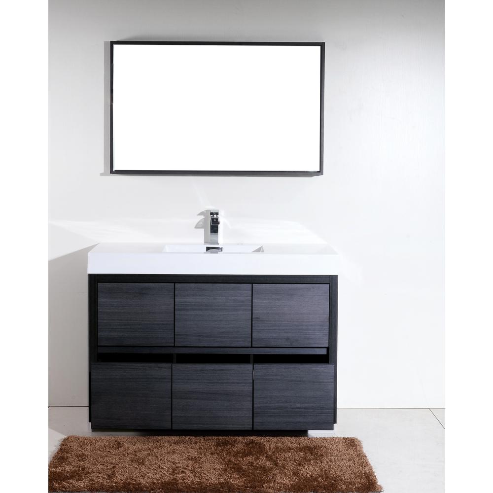Bliss 60" Single Sink Gray Oak Free Standing Modern Bathroom Vanity. Picture 3