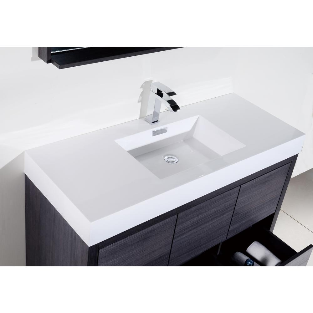 Bliss 60" Single Sink Gray Oak Free Standing Modern Bathroom Vanity. Picture 4