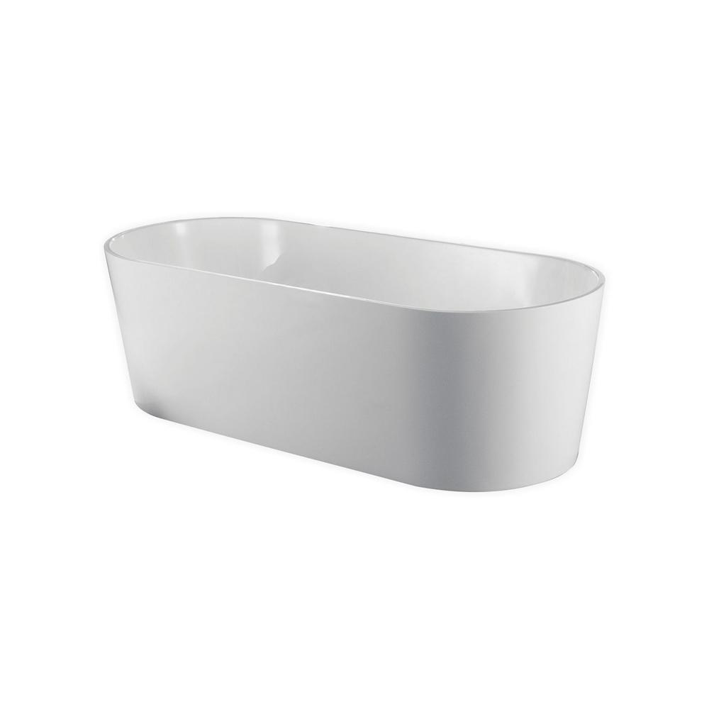 Kube Ovale 59'' White Free Standing Bathtub. Picture 1