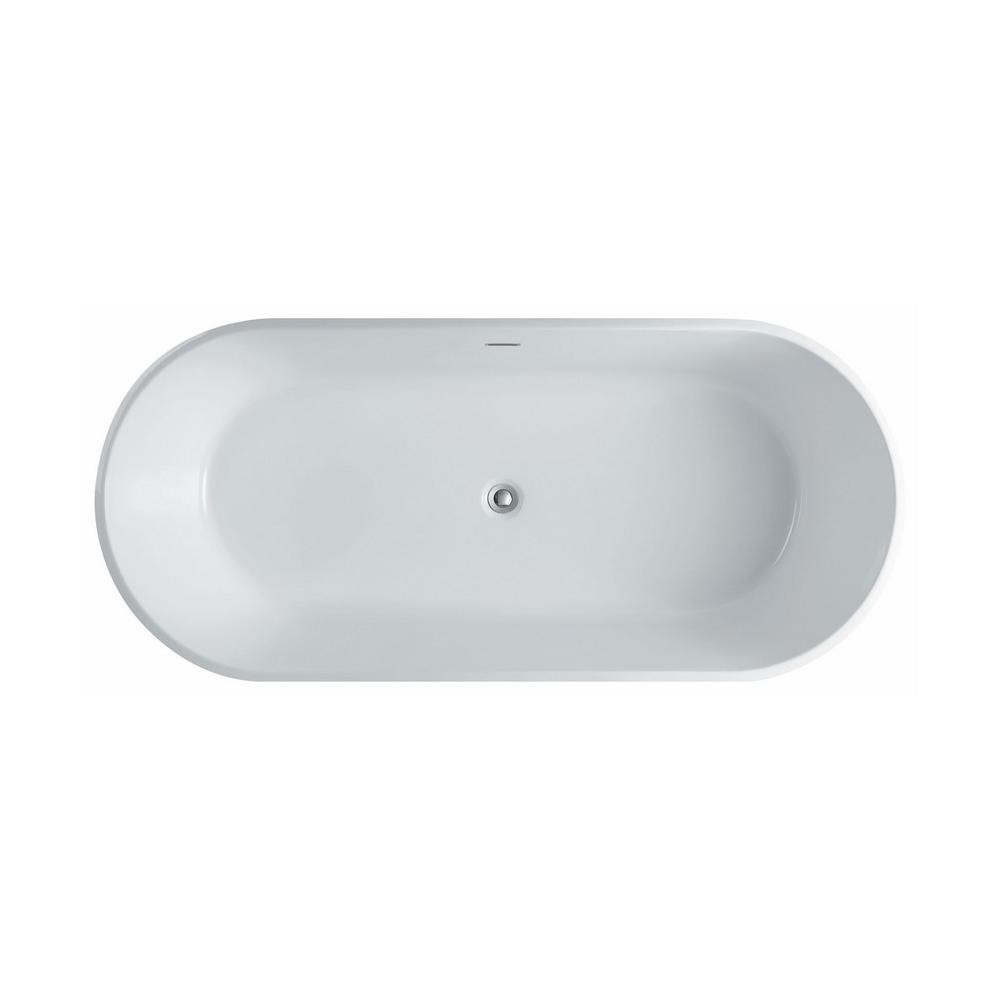 Kube Ovale 59'' White Free Standing Bathtub. Picture 5