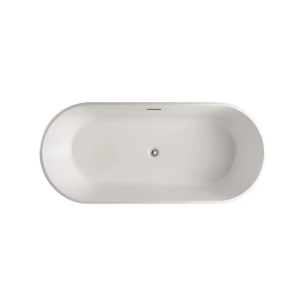 Kube Ovale 59'' White Free Standing Bathtub. Picture 7