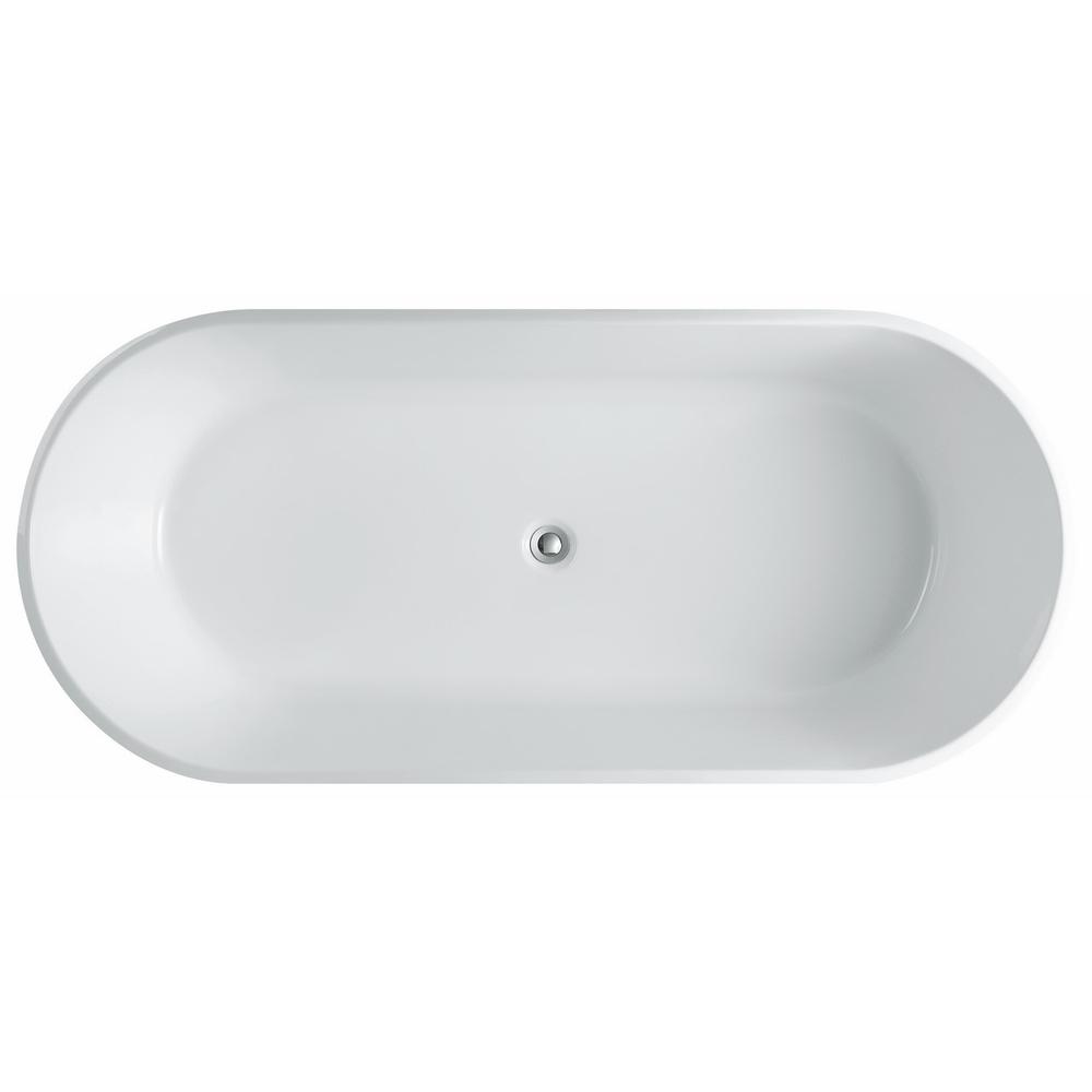 Kube Ovale 63'' White Free Standing Bathtub. Picture 6