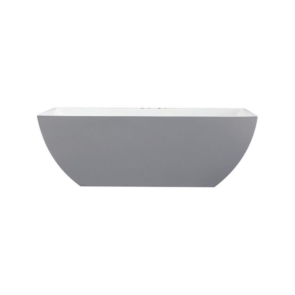 Kube Contemporanea 59'' White Free Standing Bathtub. Picture 1