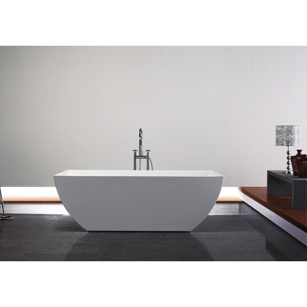 Kube Contemporanea 59'' White Free Standing Bathtub. Picture 2