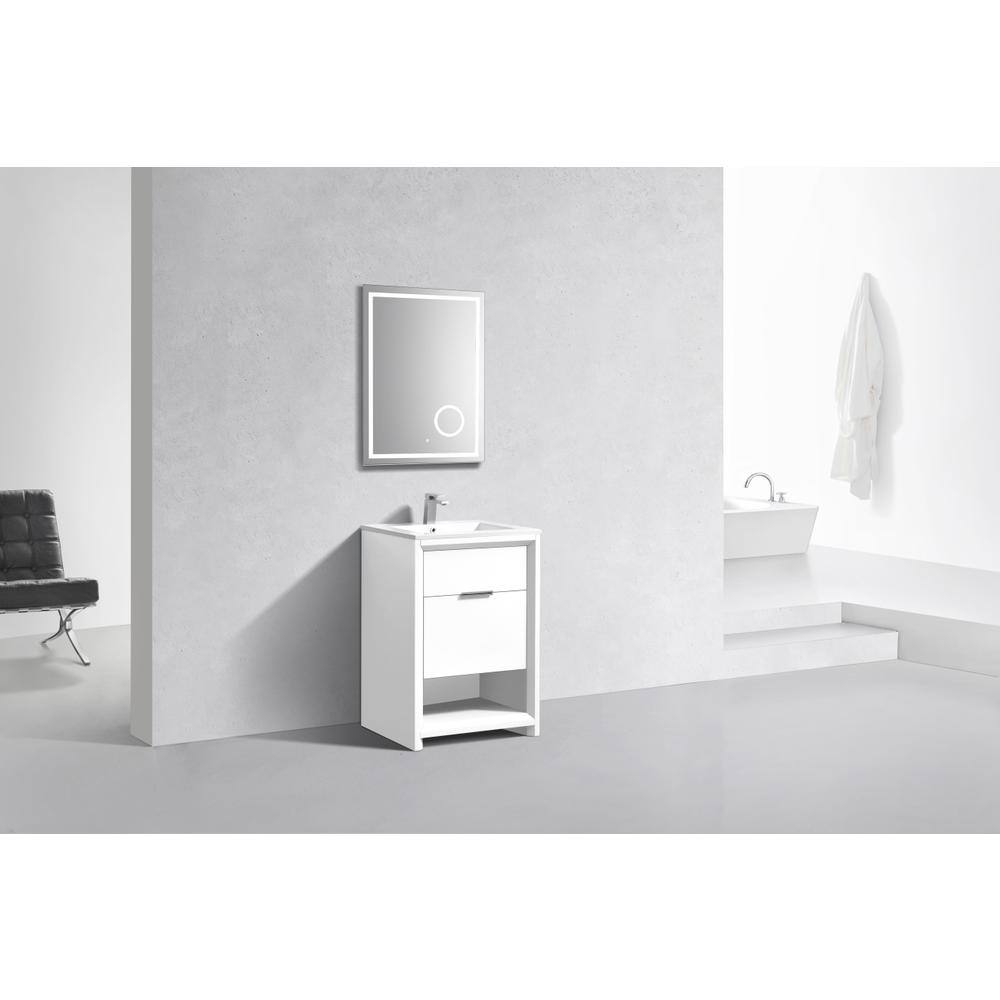 NUDO 24″ Modern bathroom Vanity in Gloss White Finish. Picture 3