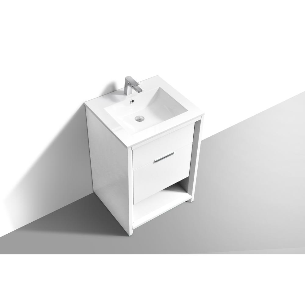 NUDO 24″ Modern bathroom Vanity in Gloss White Finish. Picture 4