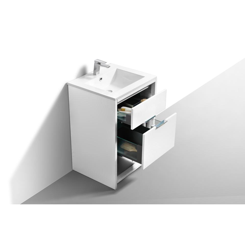 NUDO 24″ Modern bathroom Vanity in Gloss White Finish. Picture 5