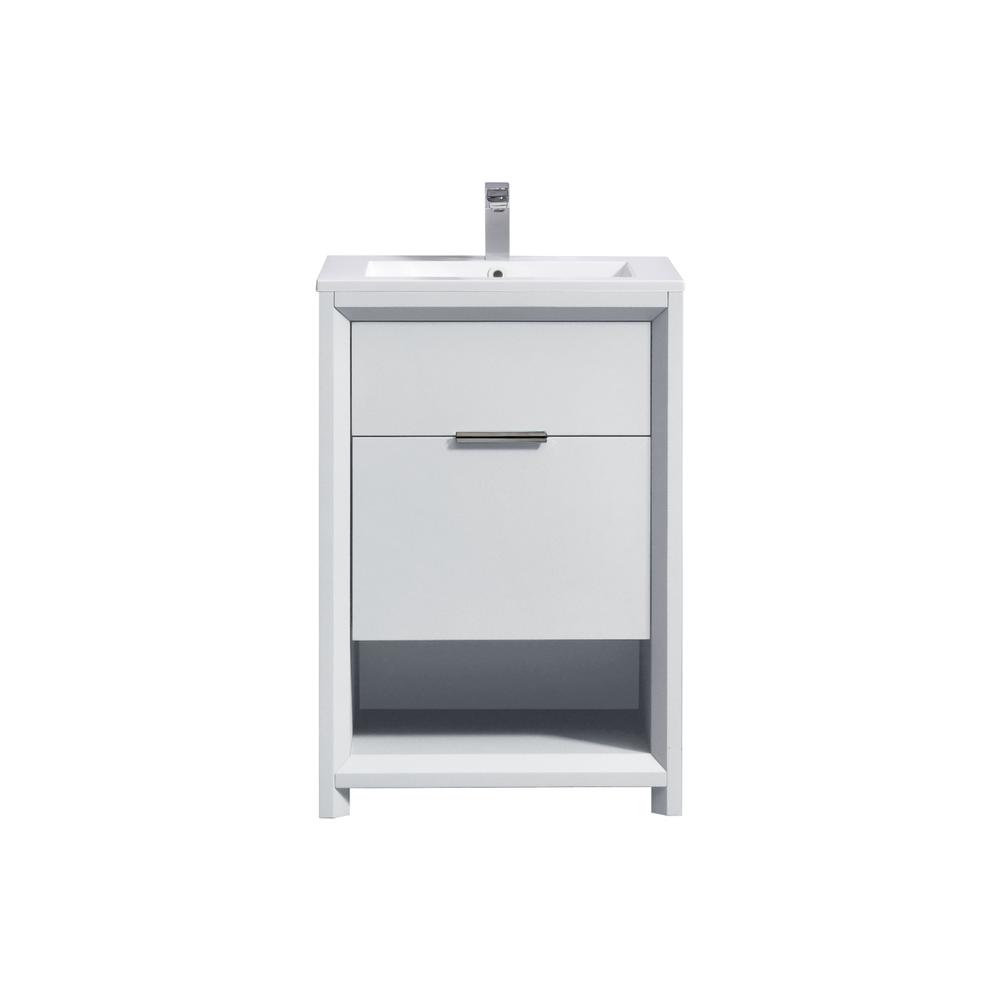 NUDO 24″ Modern bathroom Vanity in Gloss White Finish. Picture 6