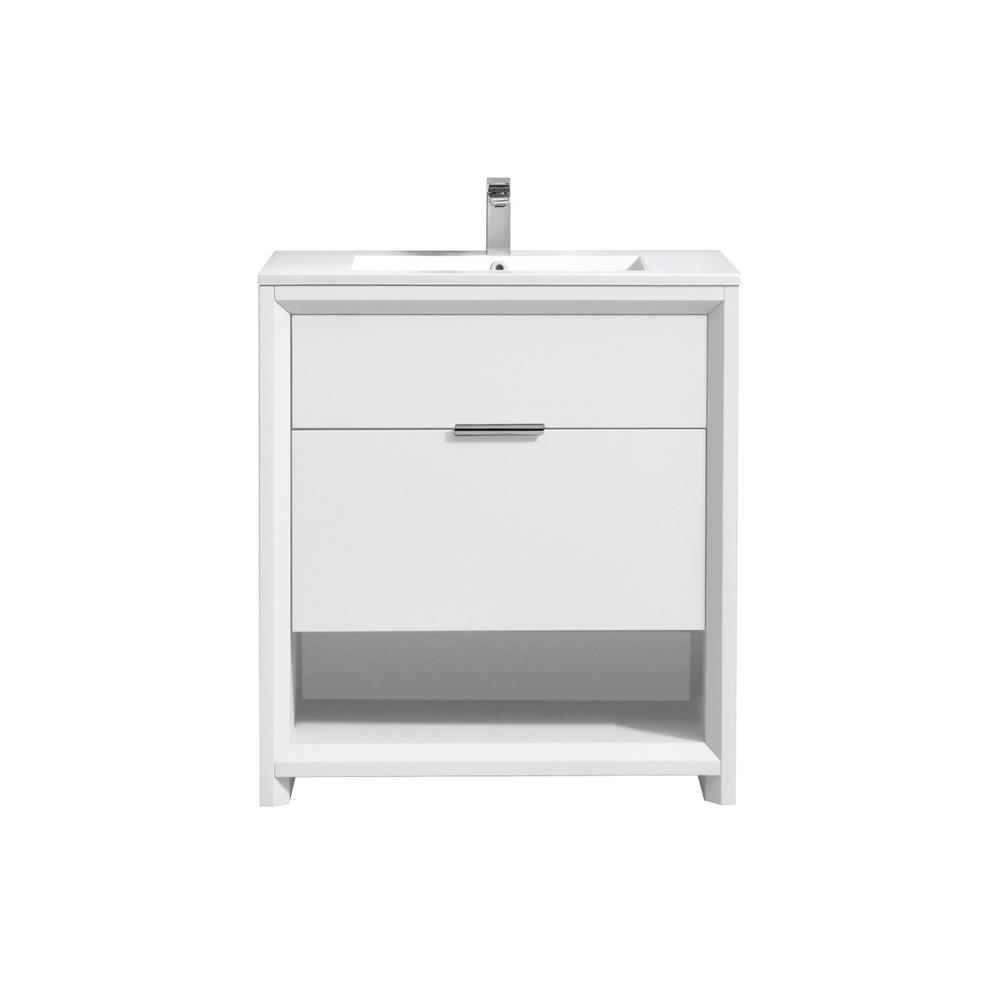 NUDO 32″ Modern bathroom Vanity in Gloss White Finish. Picture 1