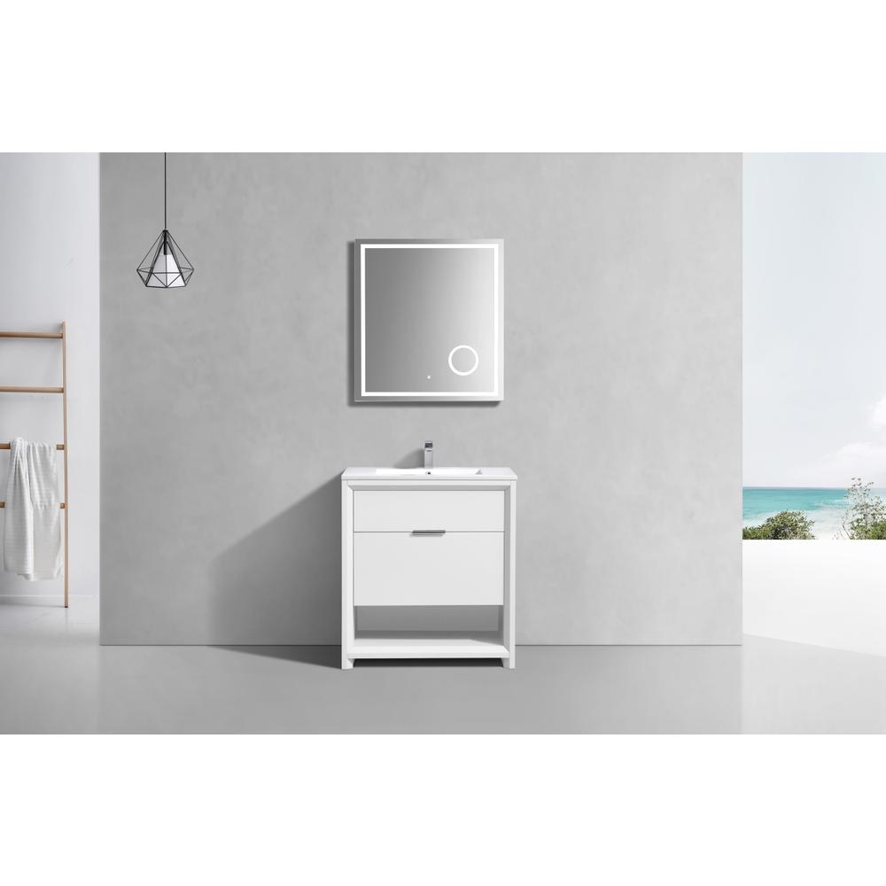 NUDO 32″ Modern bathroom Vanity in Gloss White Finish. Picture 2