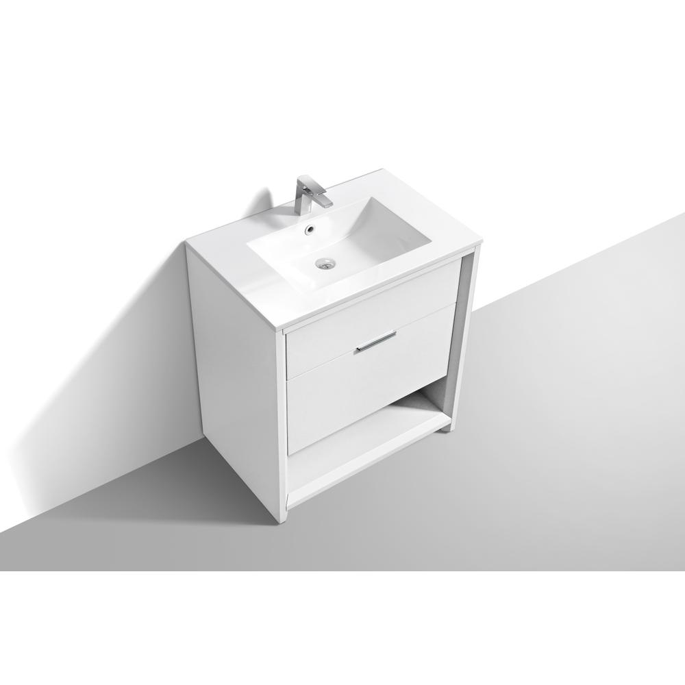 NUDO 32″ Modern bathroom Vanity in Gloss White Finish. Picture 3
