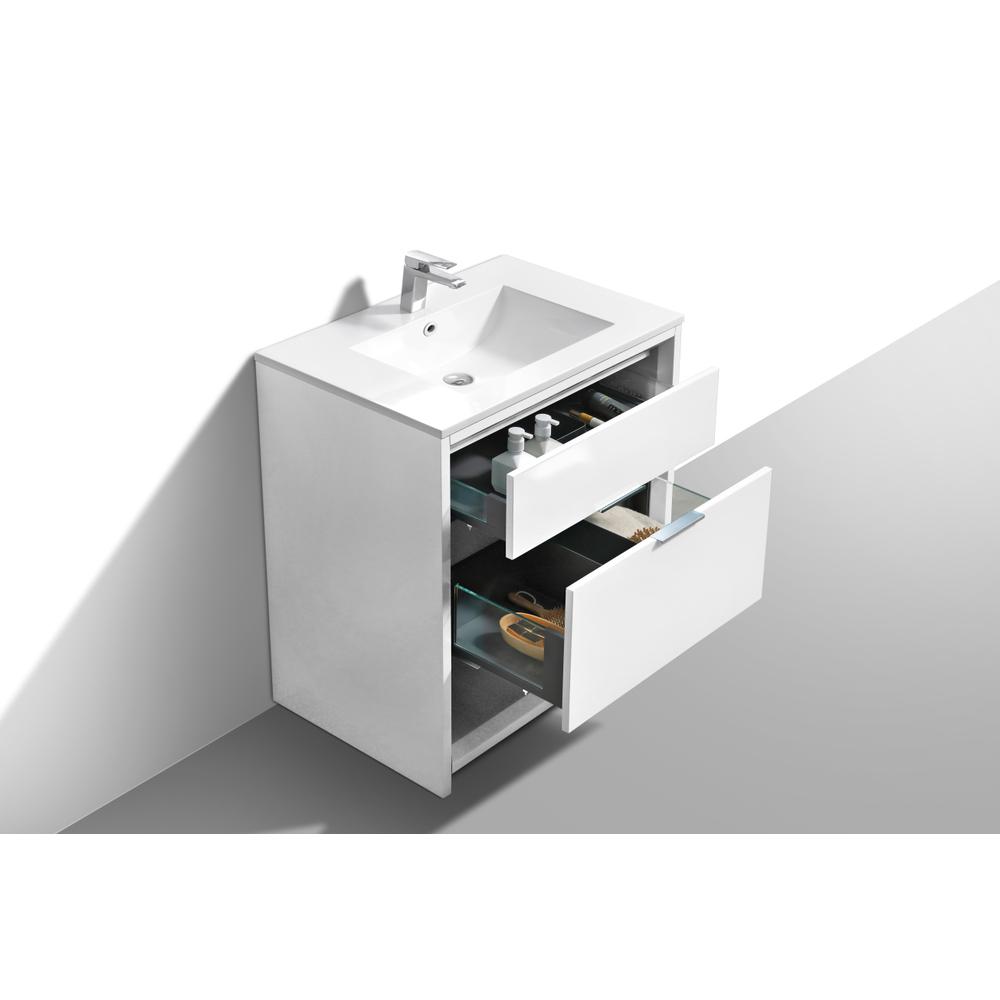 NUDO 32″ Modern bathroom Vanity in Gloss White Finish. Picture 4