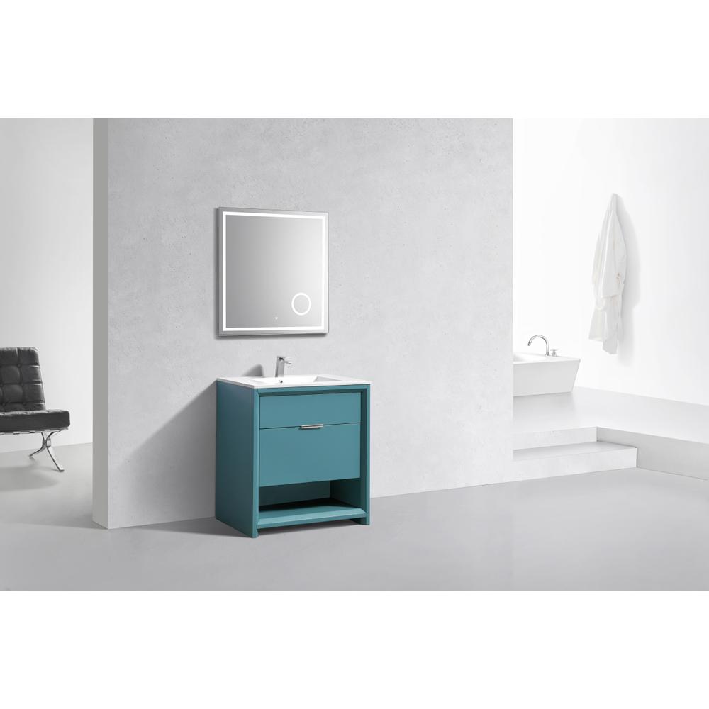 NUDO 32″ Modern bathroom Vanity in Teal Green Finish. Picture 2