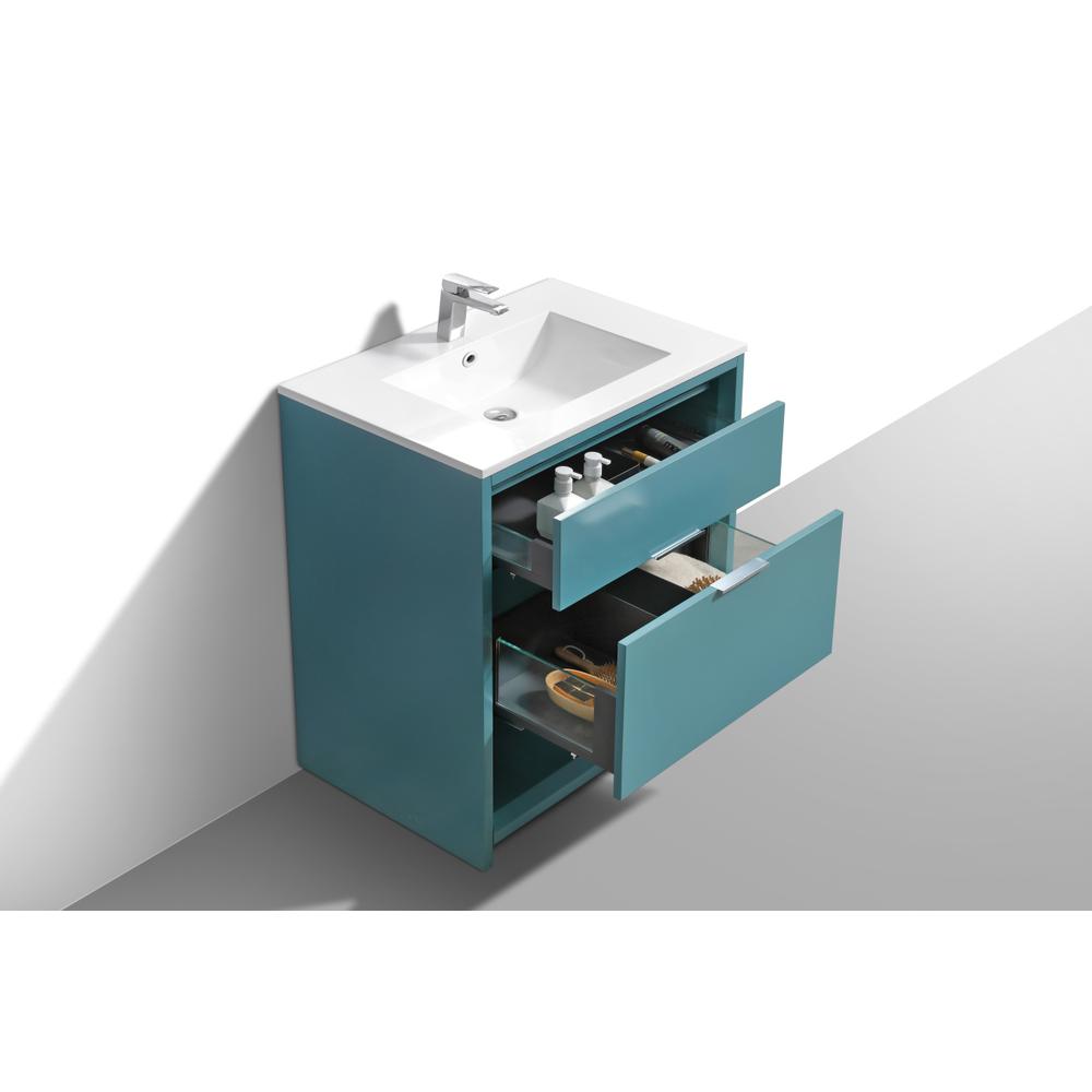 NUDO 32″ Modern bathroom Vanity in Teal Green Finish. Picture 5