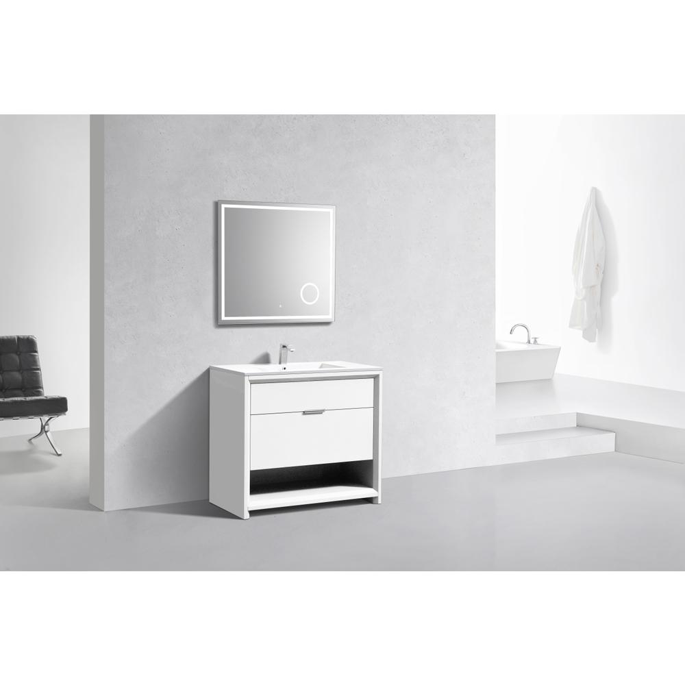 NUDO 36″ Modern bathroom Vanity in Gloss White Finish. Picture 2
