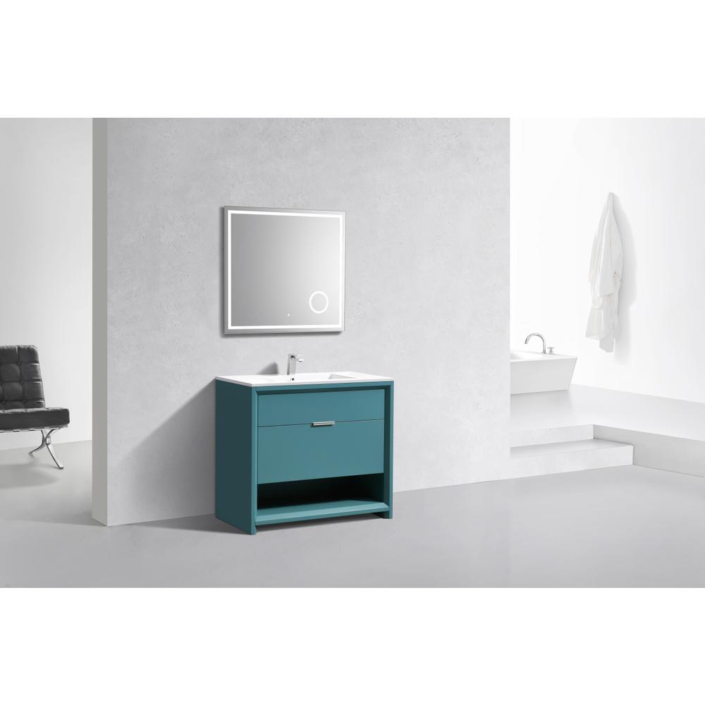 NUDO 36″ Modern bathroom Vanity in Teal Green Finish. Picture 2