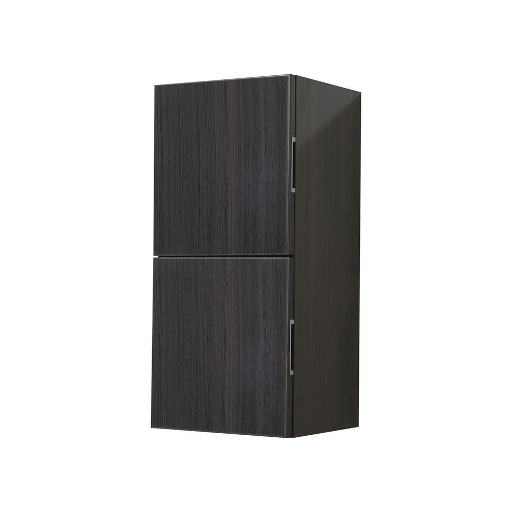 Bliss 12" Wide by 24" High Linen Side Cabinet With Two Doors in Gray Oak Finish. Picture 1
