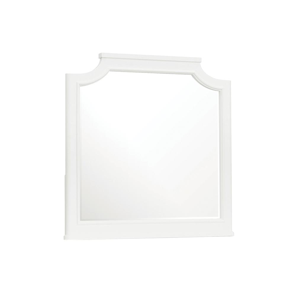 Savannah Beveled Dresser Mirror - White Finish. Picture 2