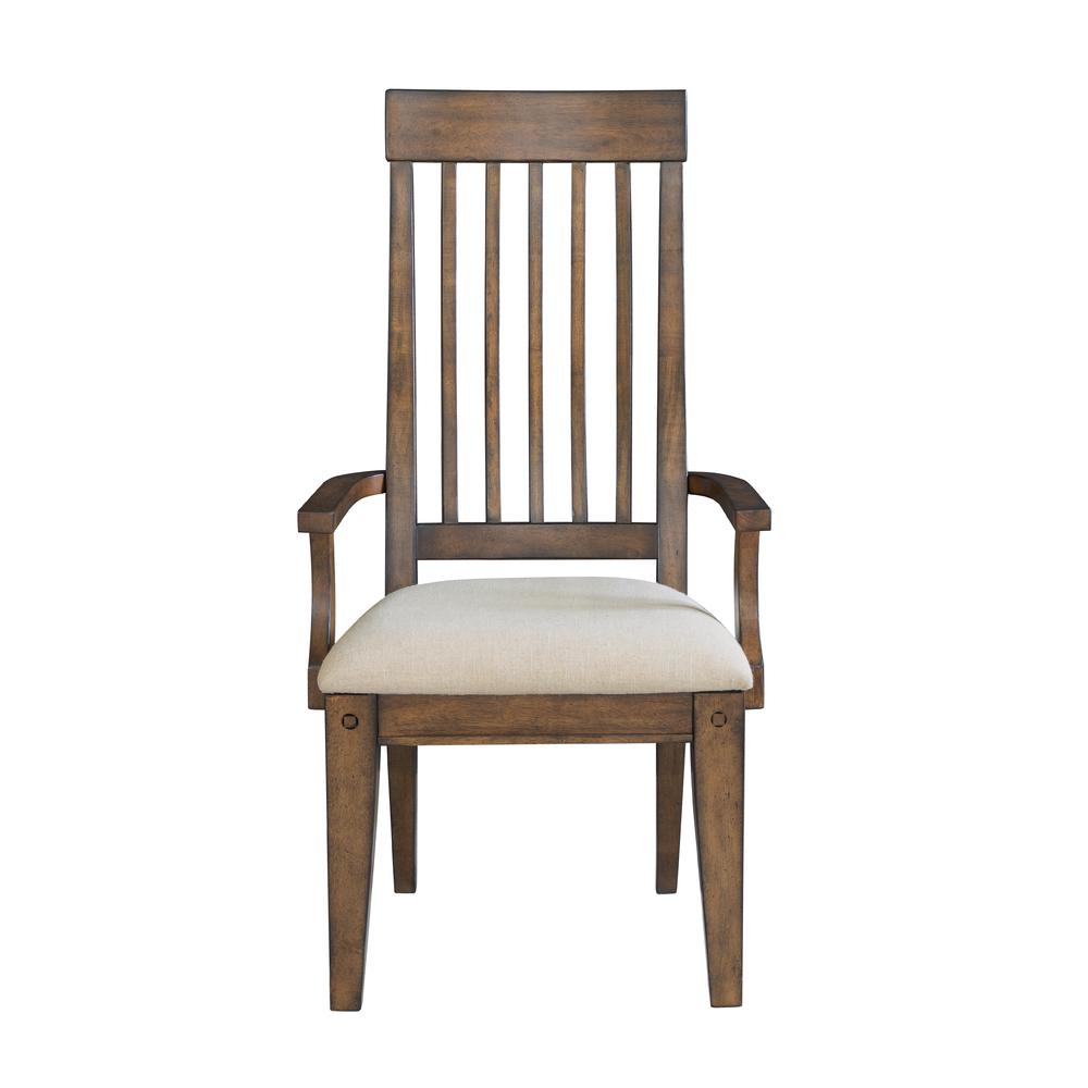 Seneca Dining Arm Chair with Upholstered Seat. Picture 2