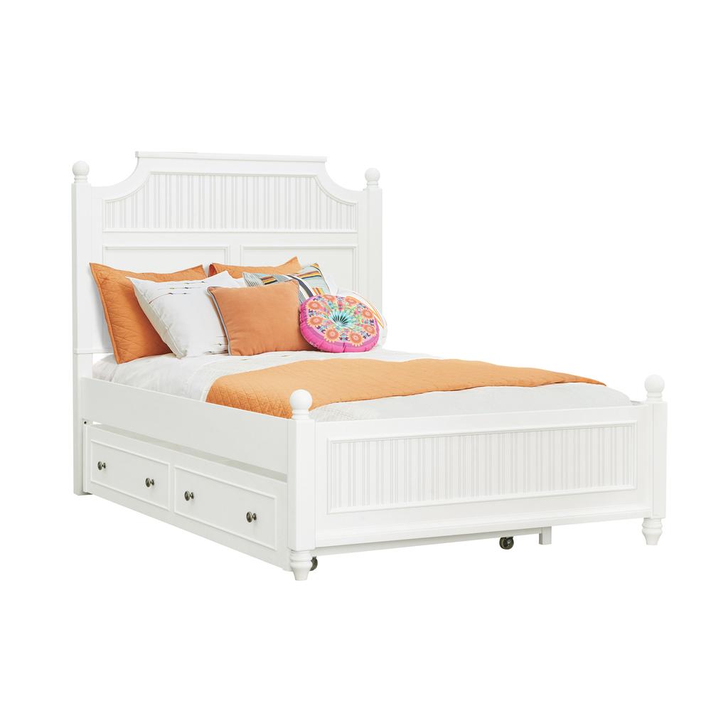 Savannah Full Poster Bed with Trundle - White Finish. Picture 2