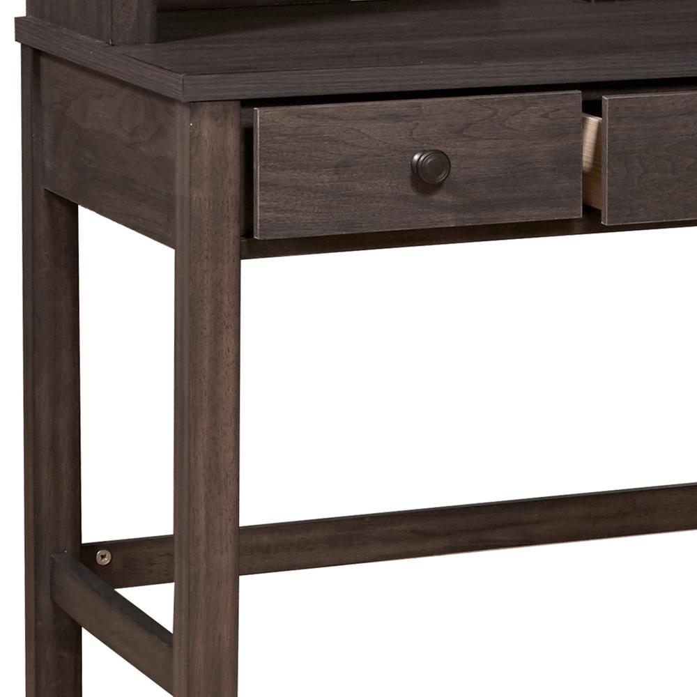 Three Drawer Kids Desk with USB Charging in Brown. Picture 7