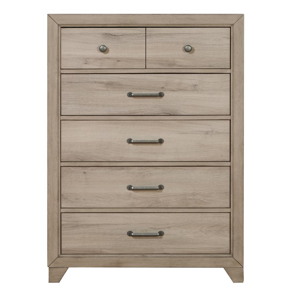Kids 5 Drawer Vertical Chest in River Birch Brown. Picture 1