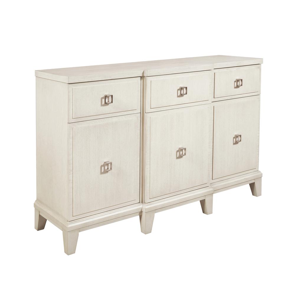 Madison 3-Drawer Server with Cabinets in a Grey-White Wash Finish. Picture 2