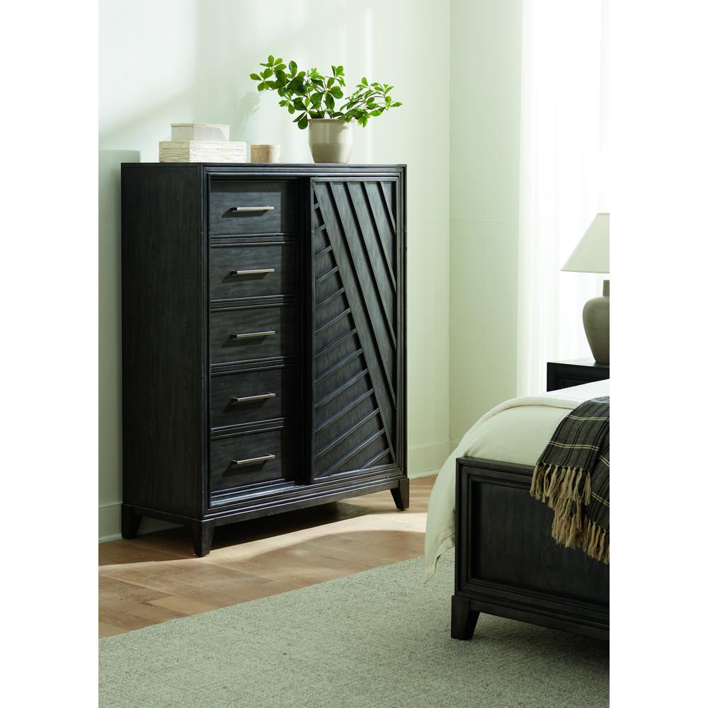 Lenox 5-Drawer Sliding Door Chest with Storage. Picture 9
