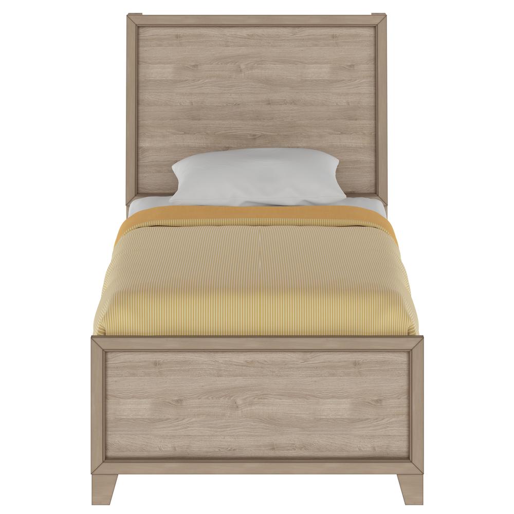 Kids Twin Panel Bed in River Birch Brown. Picture 1