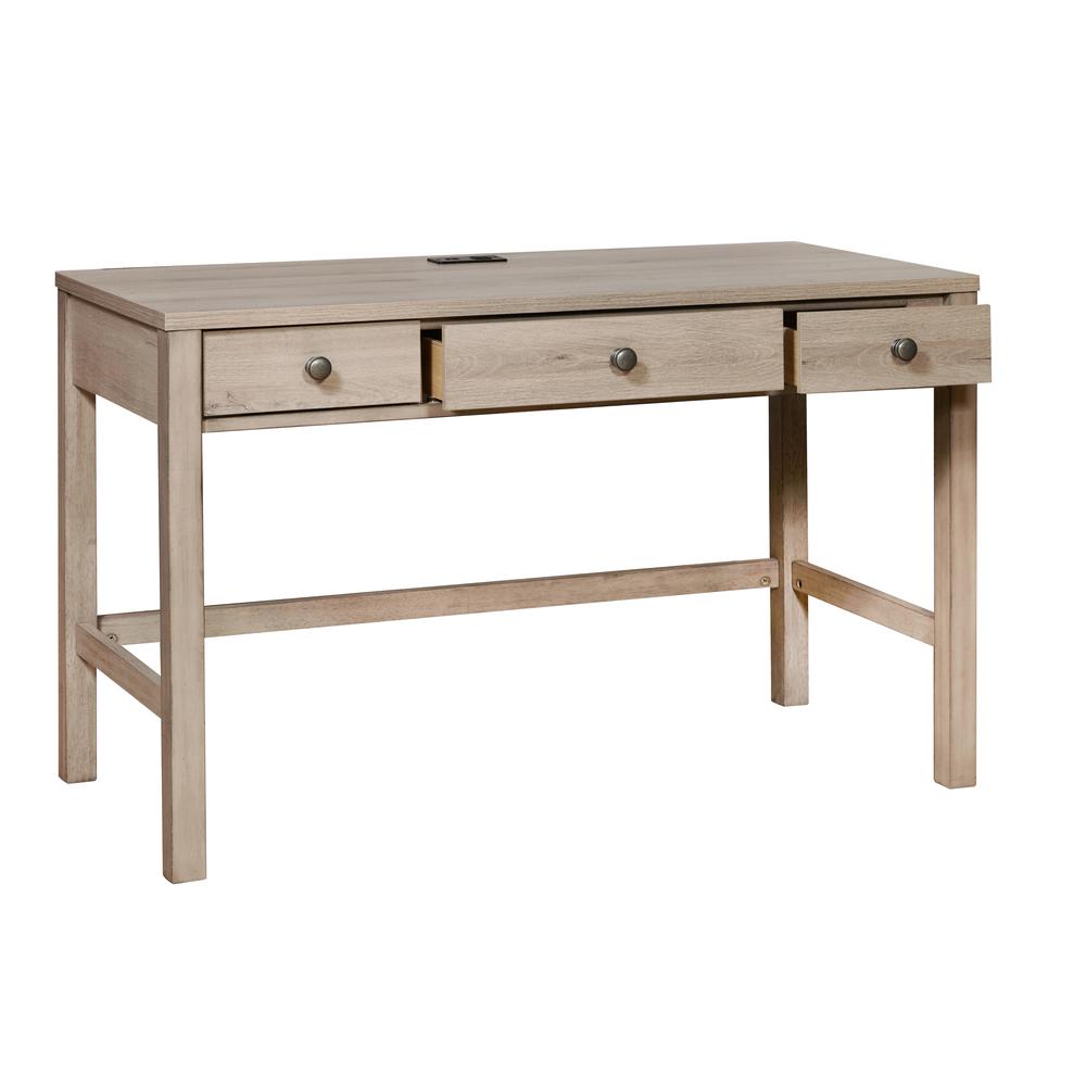 Kids Three Drawer USB Charging Desk in River Birch Brown. Picture 4