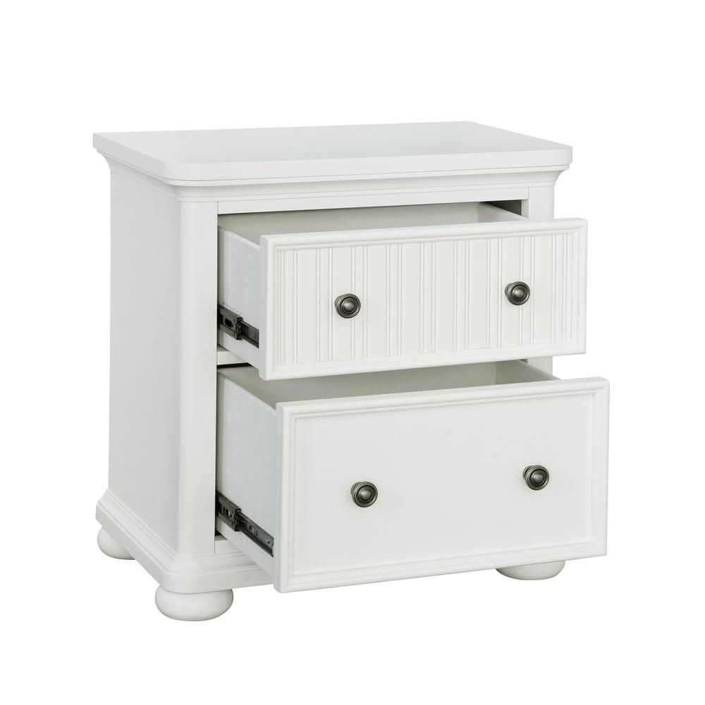 Savannah 2-Drawer Nightstand with USB - White Finish. Picture 3
