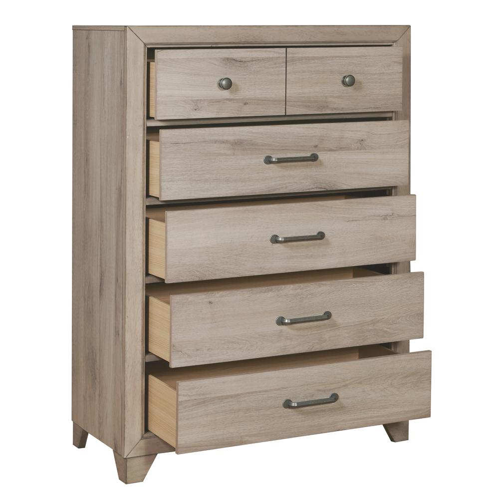 Kids 5 Drawer Vertical Chest in River Birch Brown. Picture 4