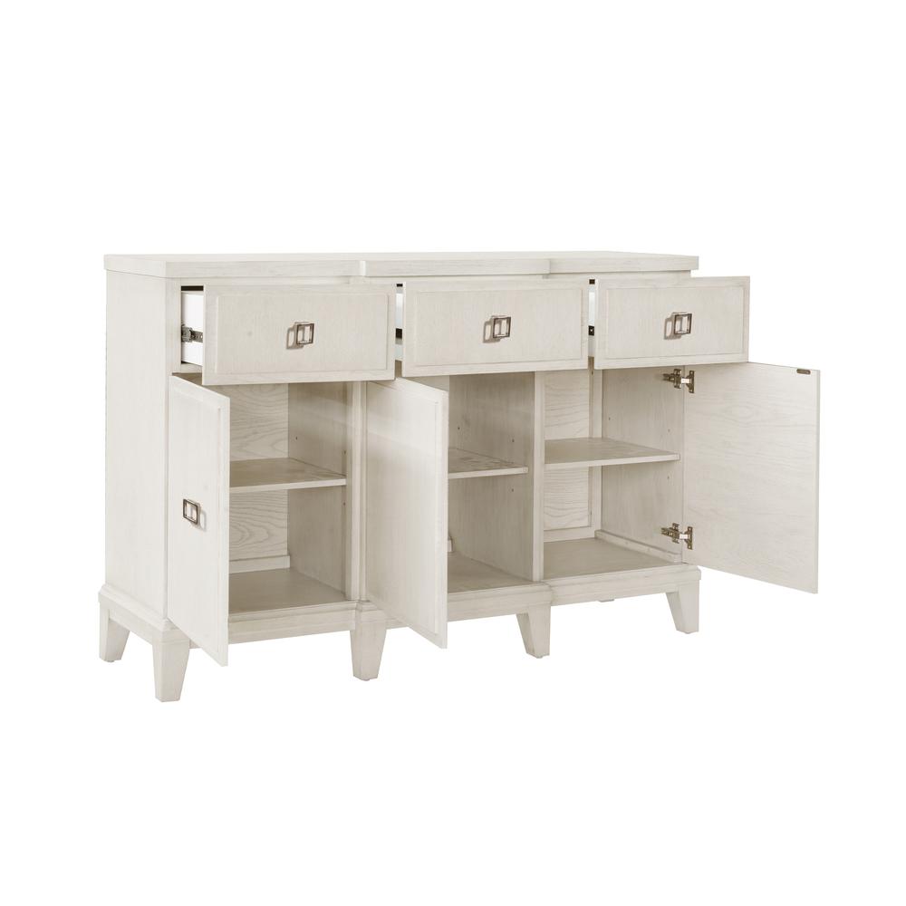 Madison 3-Drawer Server with Cabinets in a Grey-White Wash Finish. Picture 3