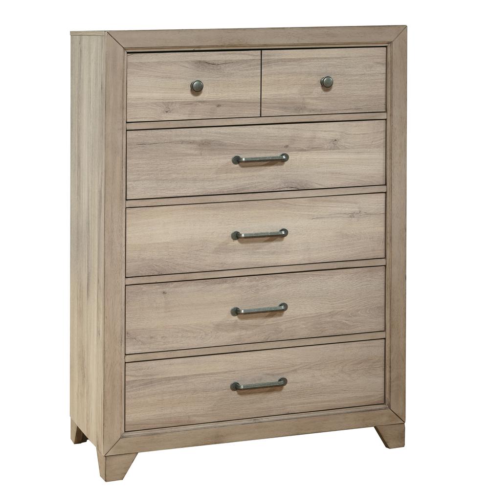 Kids 5 Drawer Vertical Chest in River Birch Brown. Picture 3