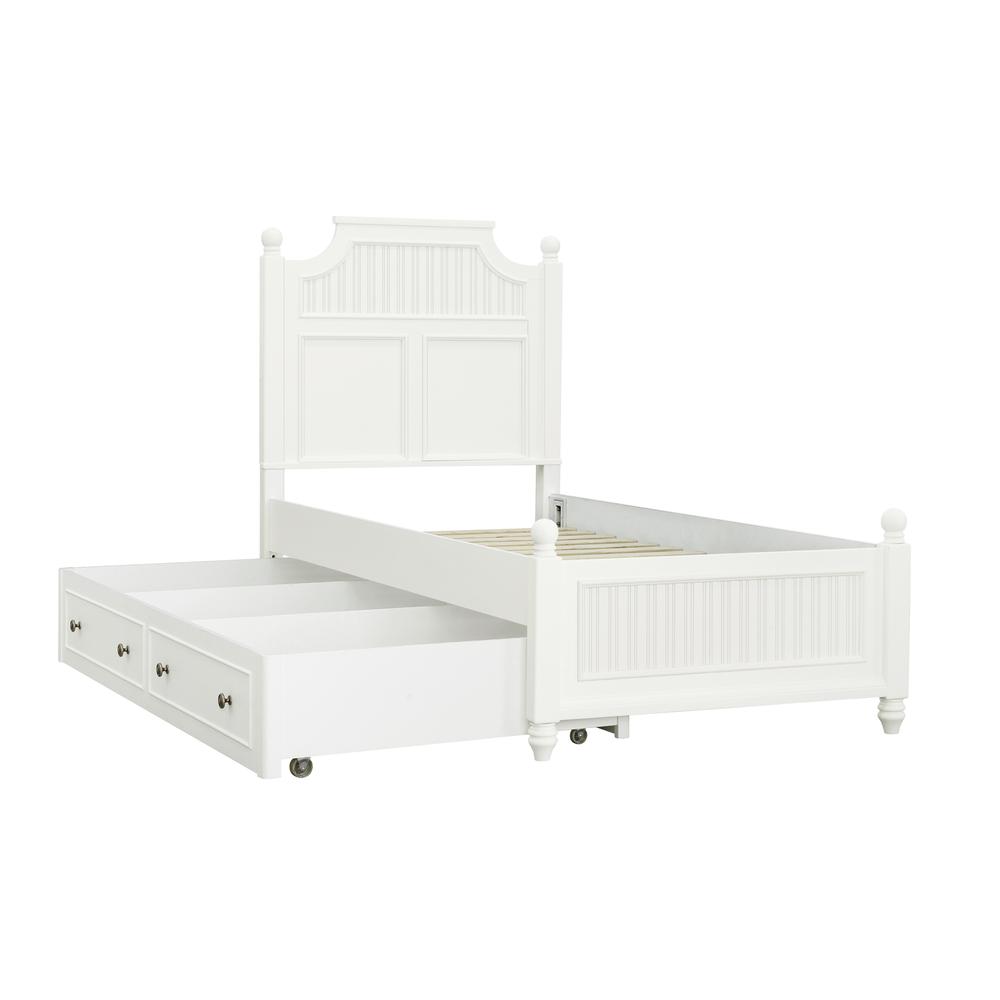 Savannah Twin Poster Bed with Trundle - White Finish. Picture 4