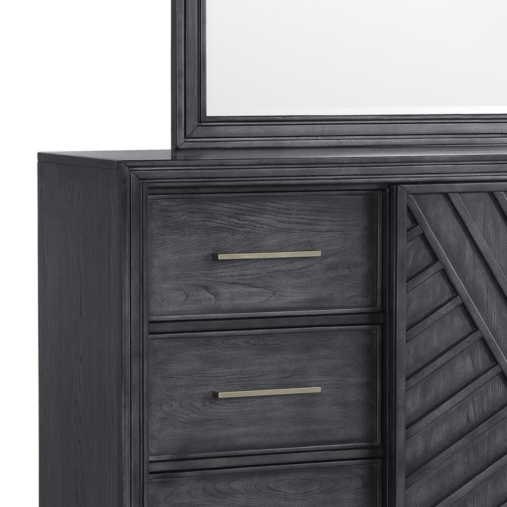 Lenox 6-Drawer Sliding Door Dresser with Storage. Picture 7