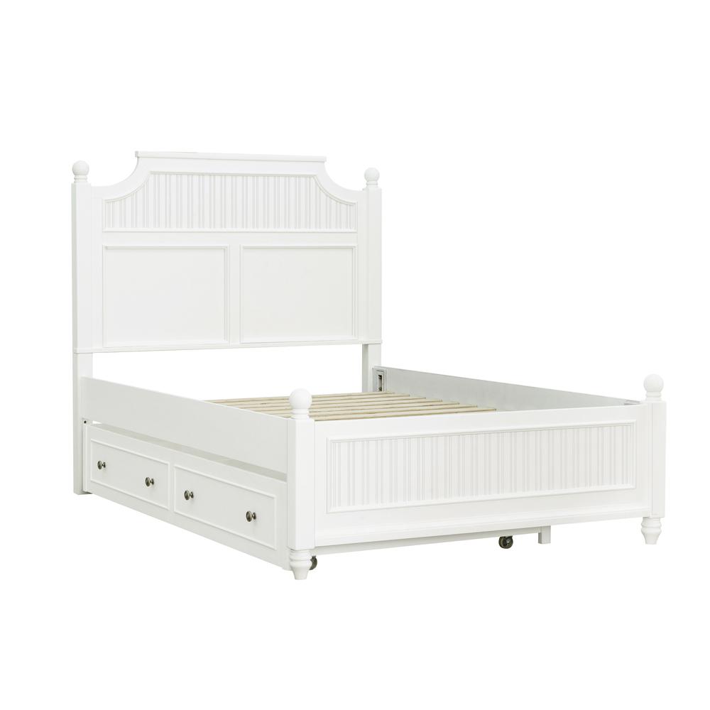 Savannah Full Poster Bed with Trundle - White Finish. Picture 3