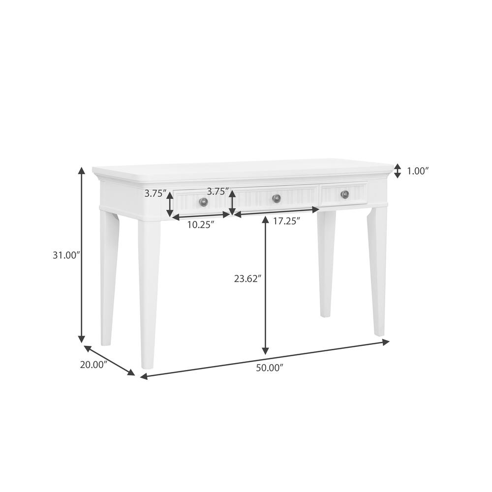 Savannah 3-Drawer Desk - White Finish. Picture 9