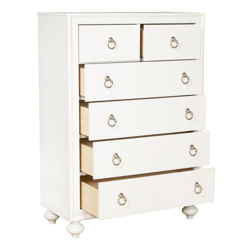 Bella Youth  Six Drawer Chest in White. Picture 4