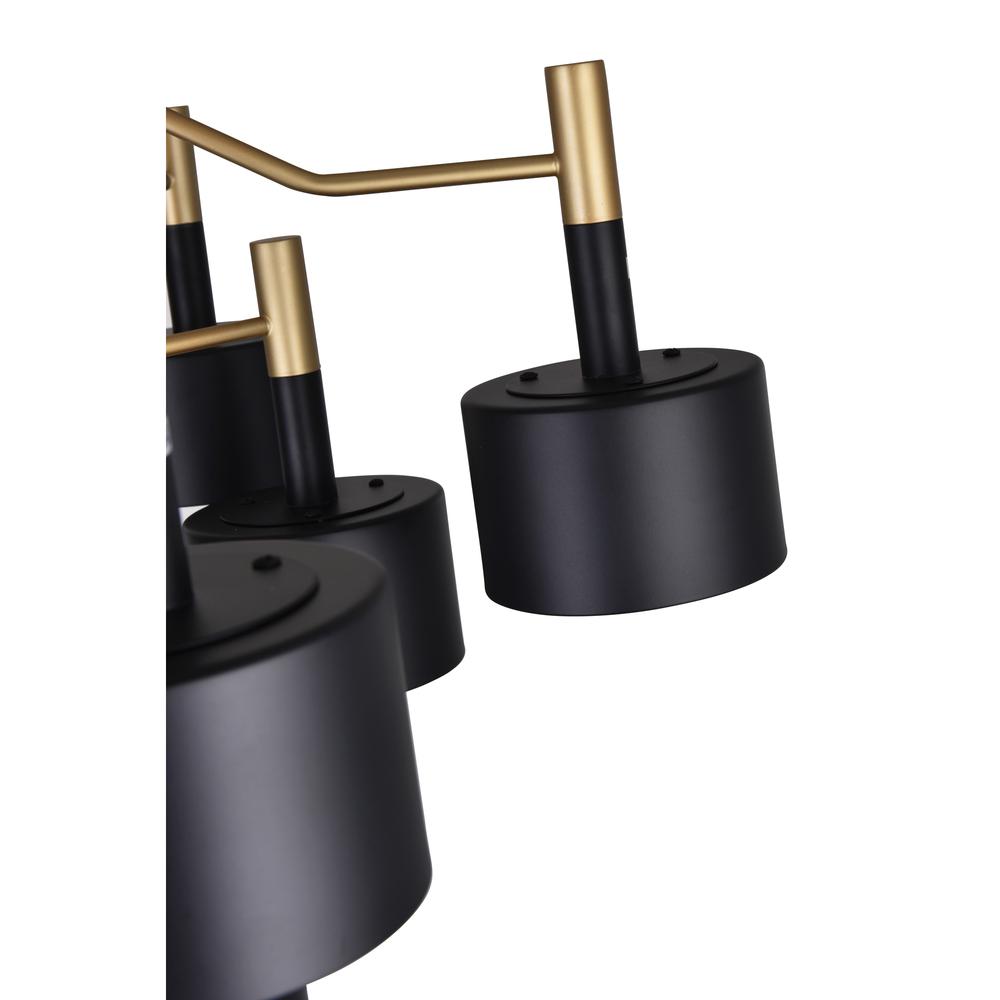 Corna 12 Light Down Chandelier With Matte Black & Satin Gold Finish. Picture 5