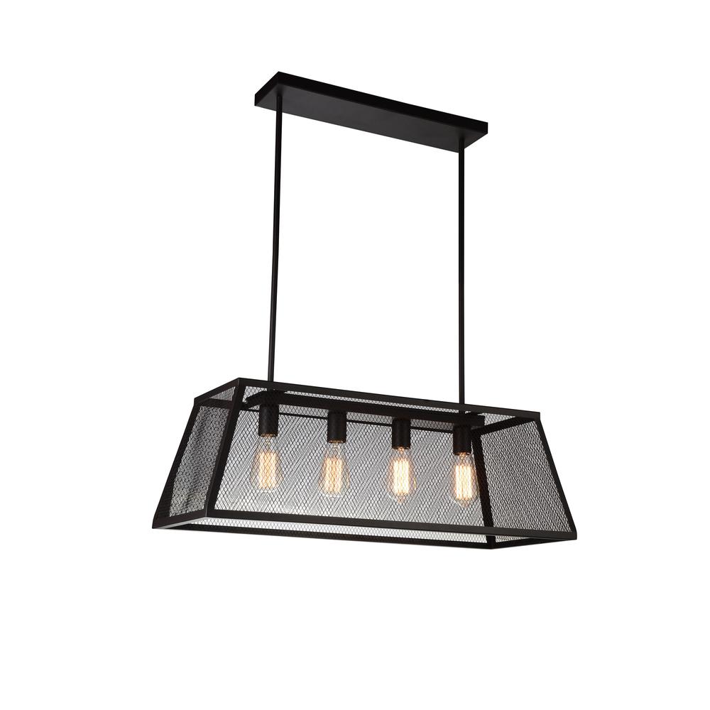 Macleay 4 Light Down Chandelier With Black Finish. Picture 1