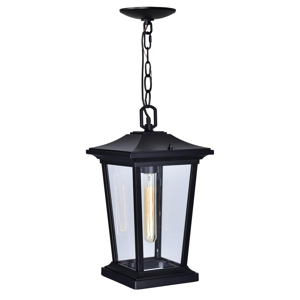 Leawood 1 Light Black Outdoor Hanging Light. Picture 6