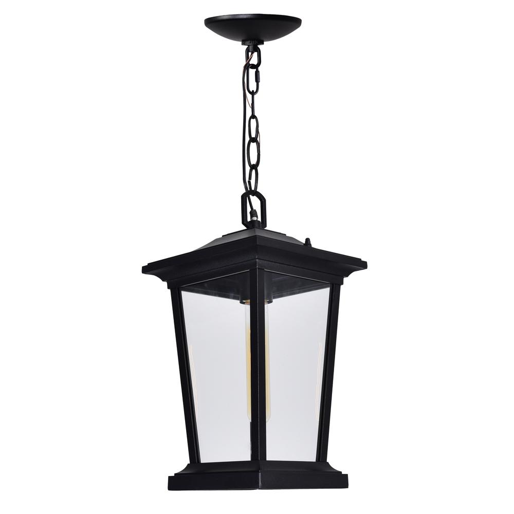 Leawood 1 Light Black Outdoor Hanging Light. Picture 2