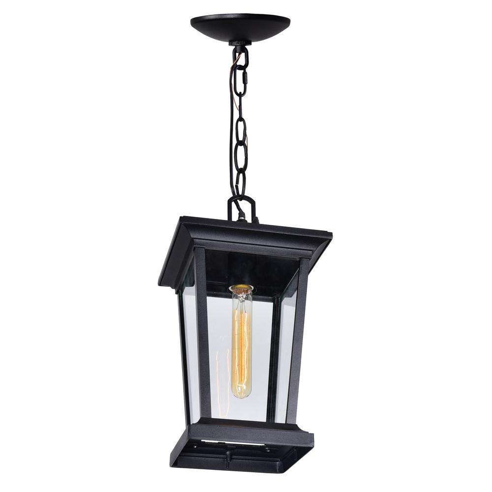 Leawood 1 Light Black Outdoor Hanging Light. Picture 3