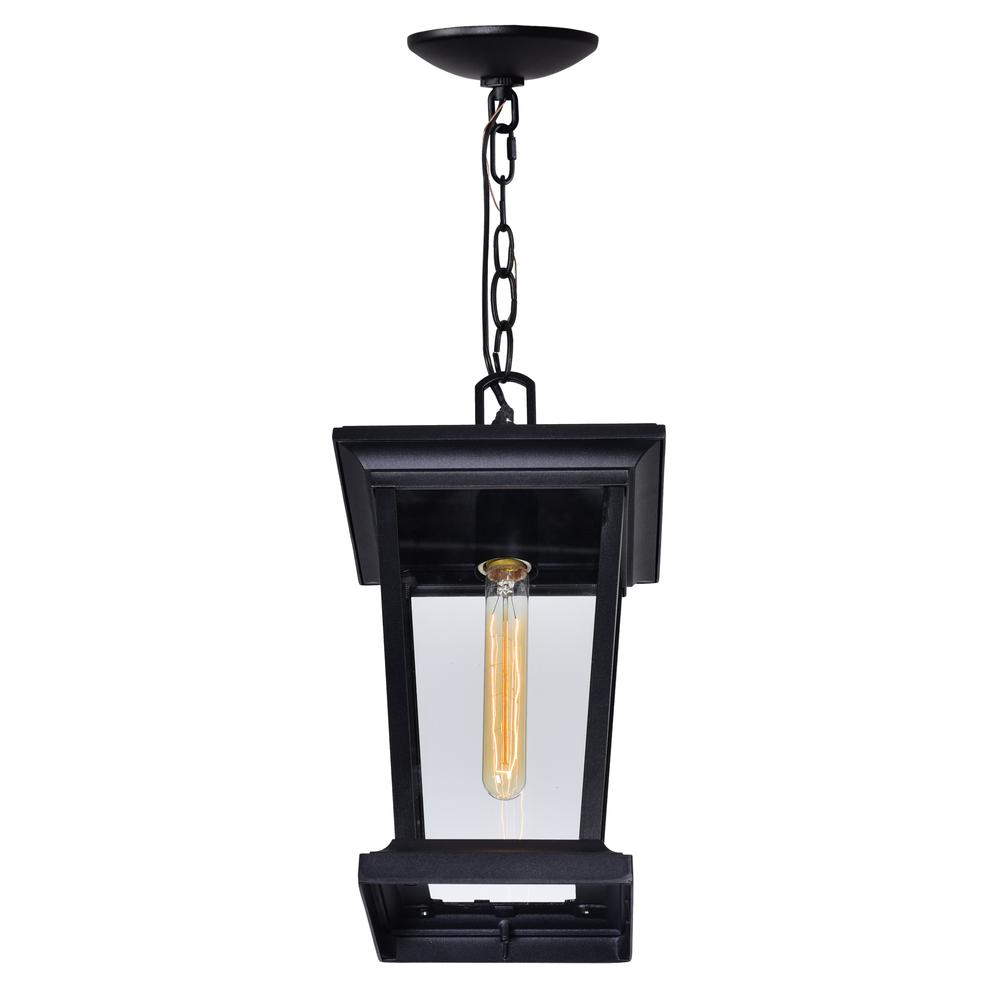 Leawood 1 Light Black Outdoor Hanging Light. Picture 4