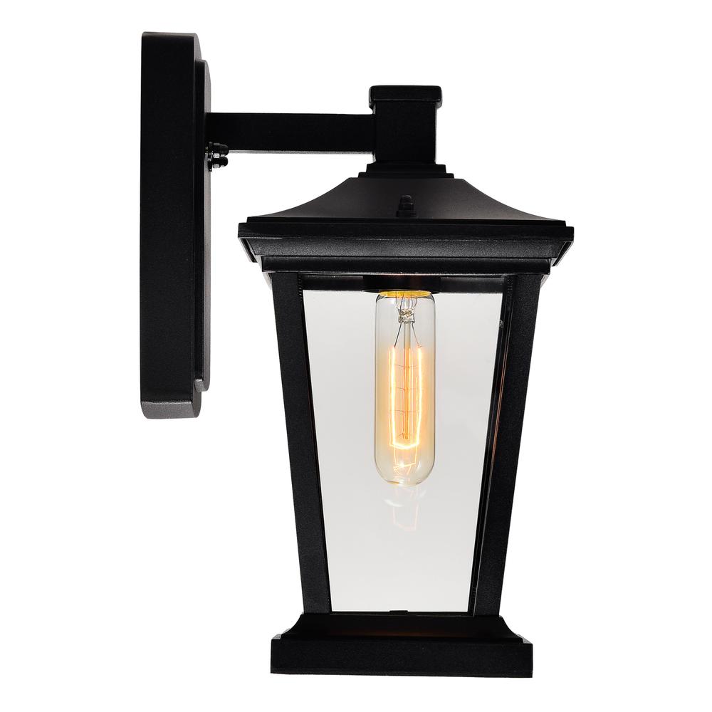 Leawood 1 Light Black Outdoor Wall Light. Picture 1