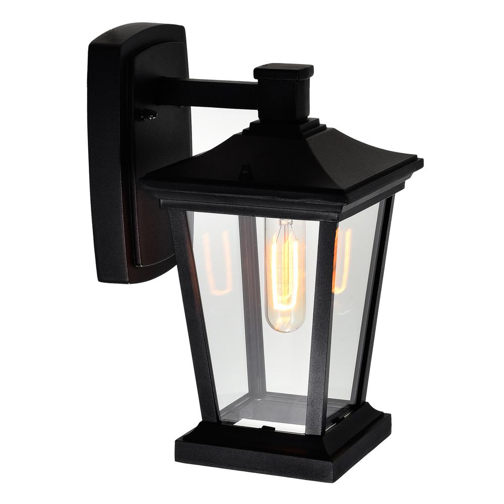 Leawood 1 Light Black Outdoor Wall Light. Picture 2