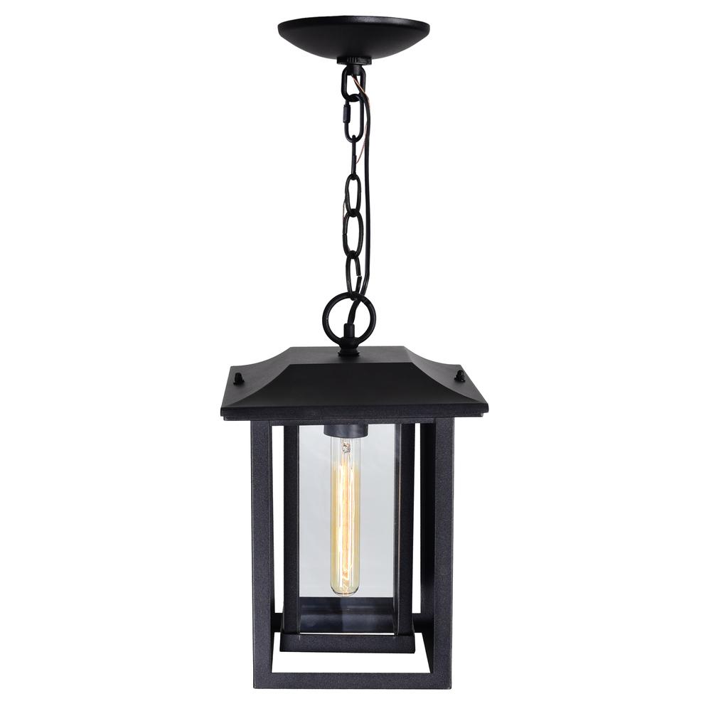 Winfield 1 Light Black Outdoor Hanging Light. Picture 1