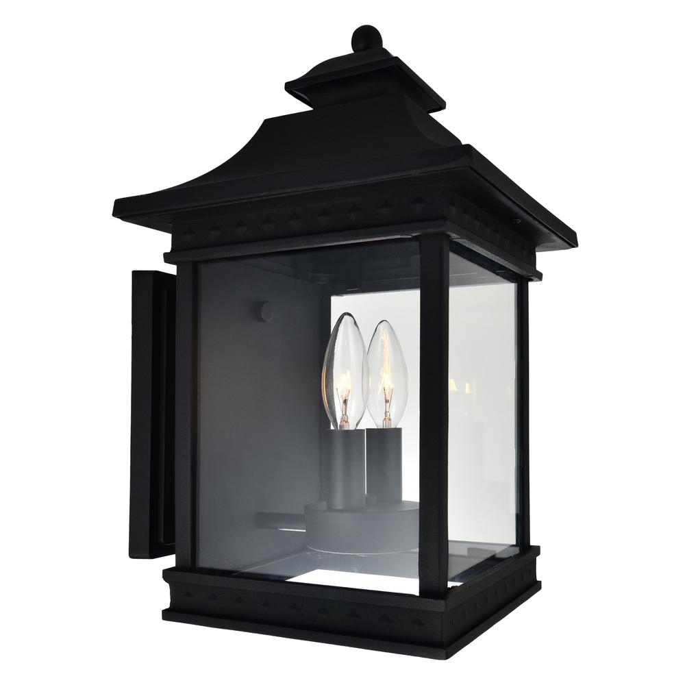 Cleveland 2 Light Black Outdoor Wall Light. Picture 2